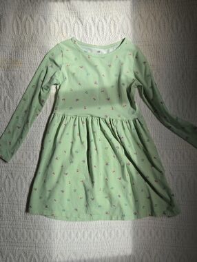 H&M 6/8Y Long-Sleeve Floral Kids Dress